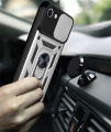 For iPhone 7 Phone Case, iPhone 8 Phone Case, iPhone SE 2020 Phone Case, Military-Grade Push Window Cover Ring Stand Hard Anti-Fall Casing. 