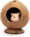 Coconut Hut Hamster House Bed for Gerbils Mice Small Animal Cage Habitat Decor.