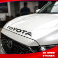 Car Bonnet Hood 3D Letter Logo Emblem Sticker | Luxury Front Hood Logo Emblem Badge Sticker-  TOYOTA. 