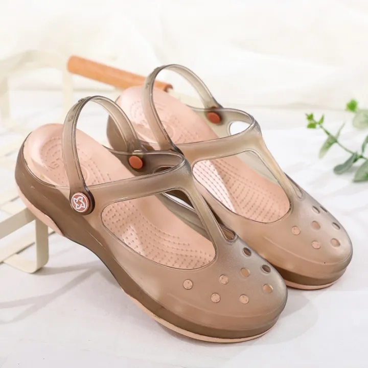 Veblen%20Cave%20Shoes%20Women's%20Summer%20Slippers%20Non-slip%20Soft%20Sole%20Beach%20Jelly%20Solid%20Color%20Toe%20Sandals%20-%20Image%203