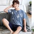 Summer Men Pyjamas 100%Cotton Cartoon Pajamas Set Casual Short Sleepwear Pyjamas Night Suits Pijamas Plus Size 4XL Homewear PJ. 