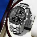 POEDAGAR Blue Men’s Watches Top Brand Luxury Chronograph Watch. 