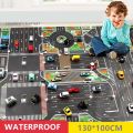 City Traffic Car Park Play Mat Waterproof Parking Lot Kids Playmat Kids Rug Boy Girl Educational Toys for Children Map​. 