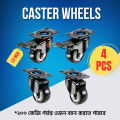 4 pcs set Heavy Duty Caster Wheels Soft Rubber Swivel Caster with 360 Degree - 1.5 inch (2 with Brakes & 2 Without).