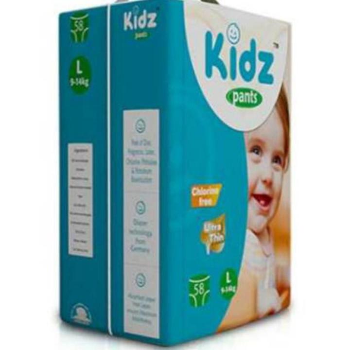 Kidz Baby Pant Diaper L size 58 pieces 9 to 13 Kg -Diaper