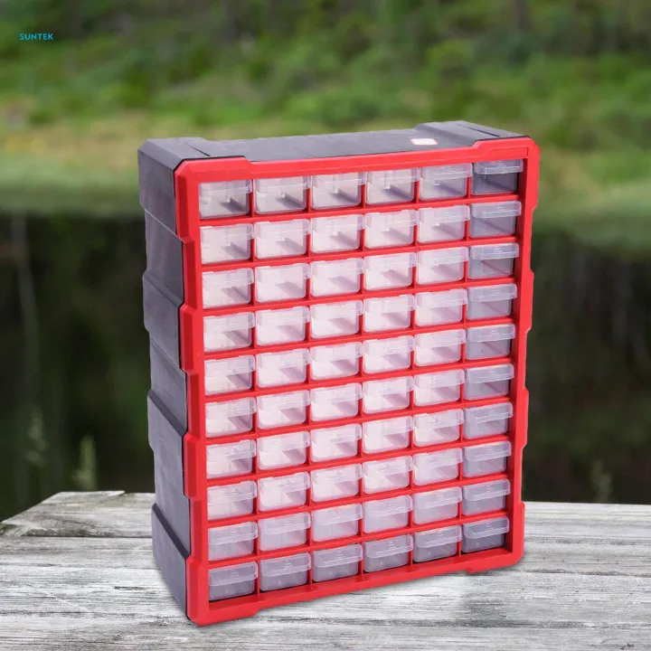 Parts Hardware Storage Box Cabinet with 60 Drawer Desktop or Wall Mount Nuts Bolts Container for
