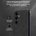 PlusCase for Samsung Galaxy S24 FE 5G Matte PU Leather Sheepskin Soft Frame All-Inclusive Lens Protector Phone Cover. 