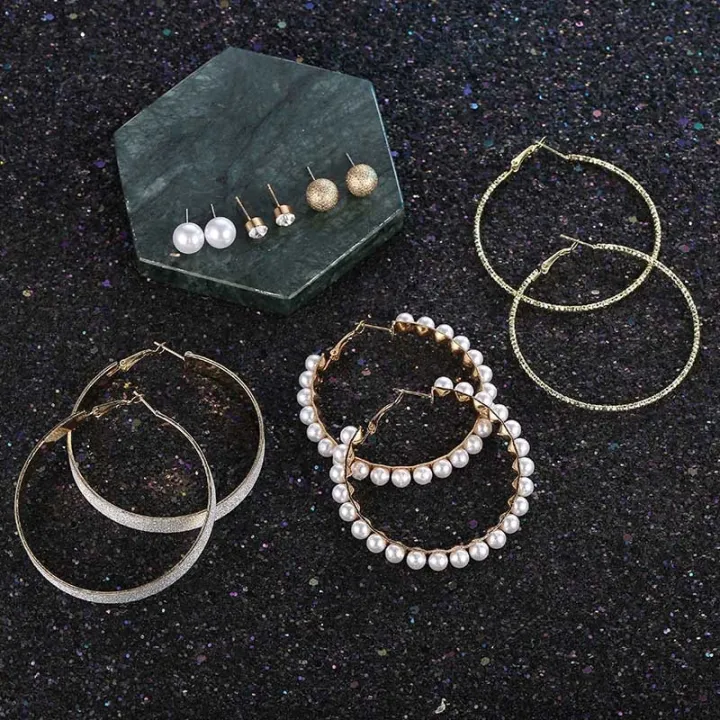 Trendy%20Korean%20Earrings%206%20Pairs%20=%2012%20Pcs%20Pearl%20Stud%20Big%20Hoop%20Earrings%20Set%20for%20Girls%20Simple%20Stylish%20-%20Earrings%20Set%20for%20Women%20New%20Collection%20-%20Ear%20Ring%20for%20Girls%20Simple%20Stylish%20-%20Image%206