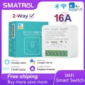 SMATRUL - EWeLink Mini Wifi Smart Switch Light - 16A 2 Way Module On Off Breaker - Wireless Remote Voice Timer Timing App - for Google Home Alexa. 