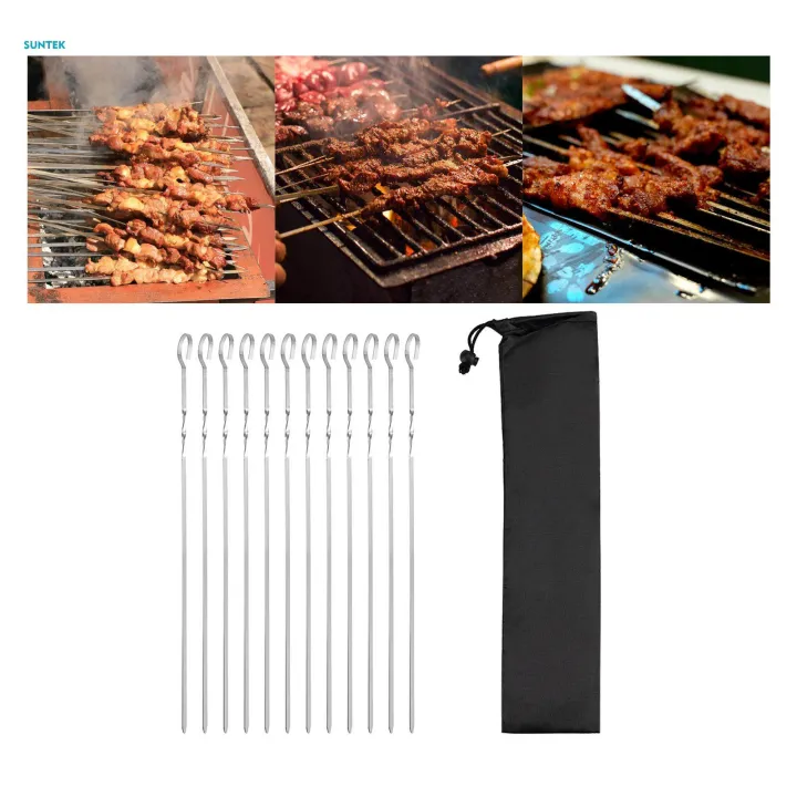 12Pcs%20Kabob%20Skewers%20for%20Grilling%20Metal%20Flat%20Stainless%20Steel%20Long%20BBQ%20Skewers%2015%20Inch%20-%20Image%204
