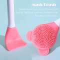 Bear Double Head Facial Mask Brush Silicone Applicator Spoon Spatula Stirring Stick Women Skin Face Cleansing Care Home Makeup Tools. 