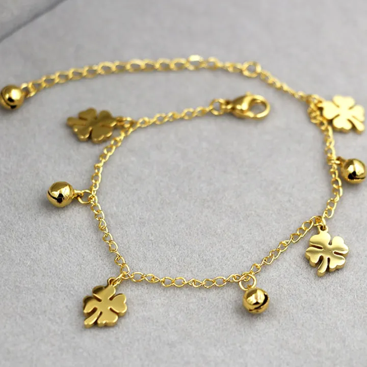 Trendy%20Adjustable%20Fashionable%20Anklets%20for%20Girls%20Simple%20Stylish%20Foot%20Jewelry%20-%20Four%20Leaf%20Clovers%20Bells%20Chain%20Anklet%20for%20Women%20Anniversary%20Gift%20for%20Wife%20Girlfriend%20-%20Image%203