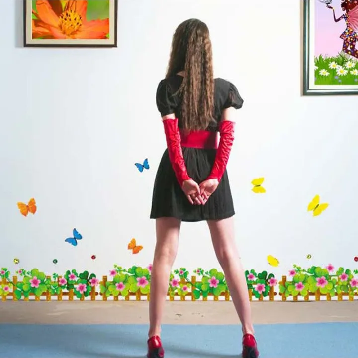 Vivid%20Flower%20Butterfly%20Fence%20Wall%20Stickers%20For%20Living%20Room%20Bedroom%20Balcony%20Baseboard%20Decor%20Pastoral%20Wall%20Art%20Home%20Decals%20-%20Image%204