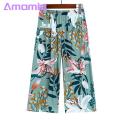 Women Pajama Set Floral Print Sleeveless Vest Wide Leg Pants Set for Mid-aged Women Casual Homewear Pajamas Set Loose Vest Pants Set.