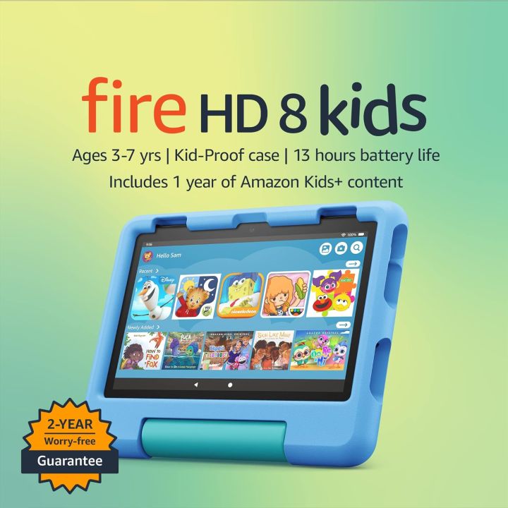Amazon Fire HD 8 Kids tablet with Kid-Proof Case, Ages 3+ (2022 release)