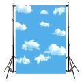 3X5Ft Blue Sky White Cloud Photography Backdrop Screen Background Studio Props & Red Brick Wall. 
