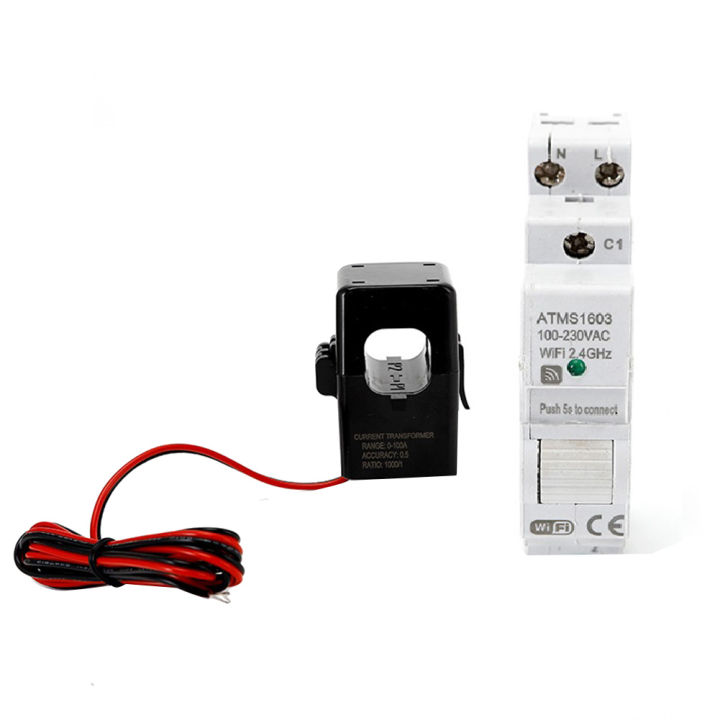 1 PCS ATMS1603 Tuya Single Phase WiFi Smart Energy Meter Din Rail ...