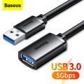 Baseus USB Extension Cable USB 3.0 2.0 Extender Cable Cord For Smart TV XBox One SSD PC Laptop 5Gbps Fast Speed Cable 2m 3m 5m. 