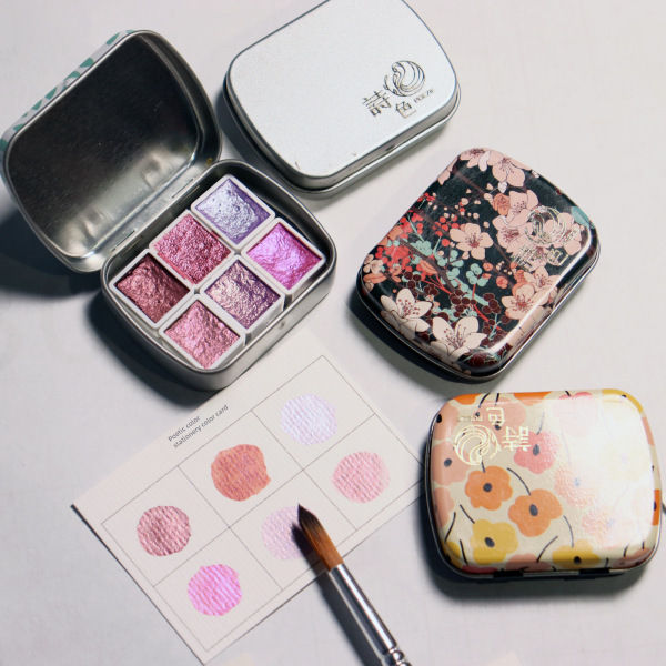 Pearl watercolor pigment box 2ml With Metal Box
