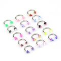 10/20pc Acrylic Nose Septum Ring Eyebrow Rings Lip Helix Ear Cartilage Piercing Circular Barbell Horseshoe Stud Body Jewelry 16G.