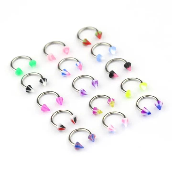 10/20pc%20Acrylic%20Nose%20Septum%20Ring%20Eyebrow%20Rings%20Lip%20Helix%20Ear%20Cartilage%20Piercing%20Circular%20Barbell%20Horseshoe%20Stud%20Body%20Jewelry%2016G%20-%20Image%207