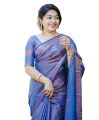 Women's Kanjivaram Soft Semi-Silk Saree – Jacquard Zari Woven Design with Blouse Piece.