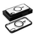 For Apple iPhone XR MagSafe Compatible Shockproof Transparent Slim Fit Wireless Charging supported Frosted Border Phone Back Case Mobile Cover. 