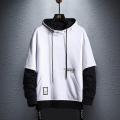Patchwork Hoodie Men High Street Harajuku Hooded Sweatshirts Mens Letter Print Hoodies Streetwear Hop Pullover Hoodie.