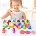 New 2-in-1 shaped fishing set pole for toddlers, baby color recognition fun enlightenment early education puzzle toy.