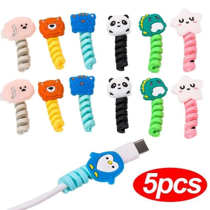 Cute Cartoon Universal Cable Protector Mobile Phone Charging Wire Port Protective Cover for Huawei Xiaomi Samsung Charging Cable