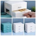 Office Stationery Mini Desktop Storage Box Multi-functional Large Capacity Jewelry Box Waterproof Dust Prevention Stationery Organizer Home. 