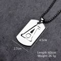 Letter Tag Necklaces Stainless Steel Chain Vintage Black Men Necklaces Pendant Necklaces for Women Female Male Jewelry. 