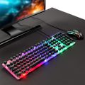 300 Colorful LED Backlight Ergonomic Mechanical Gaming keyboard and mouse Bundle Combo Set USB Wired for PC Laptop. 