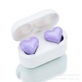 New heartbuds love earphones, heart-shaped headphones, cute girls, wireless bluetooth headphones with colored lights. 