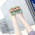 2024 New Summer Ladies' Sandals Women's Summer Outdoor Wear Fashion Slippers out Flat Bottom One-Word Net Red All-Match.