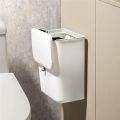 Effortless Cleanup Space-Saving White Wall-Mounted Trash Bin Space-Saving Multi-Functional Garbage Storage Space-Saving Trash Bin.