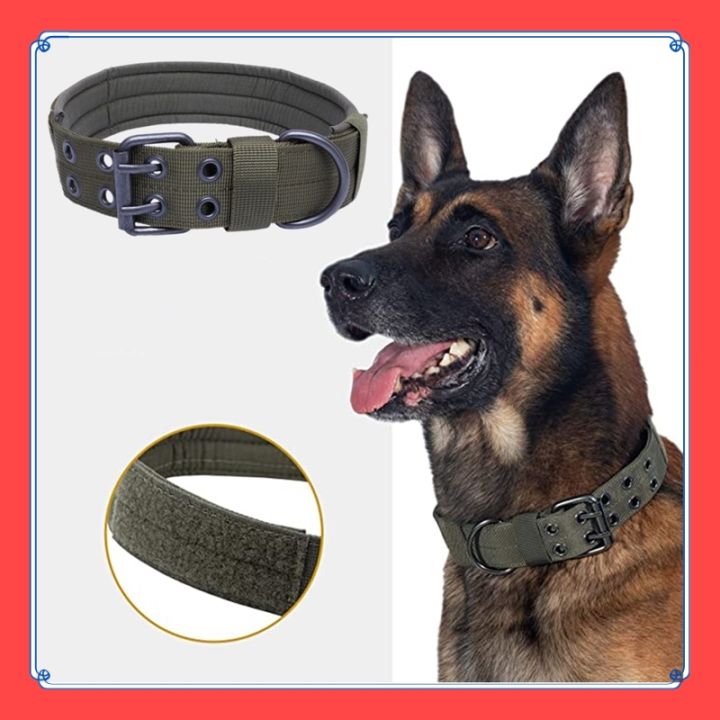 VibeVendor Pet K9 Tactical Dog Collar Adjustable Double Buckle German Shepherd Training Large Medium Dogs Accessories