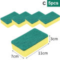 5Pcs Cleaning Sponge Kitchen Dish Washing Brush Bowl Pot Pan Wash Cleaning Brushes Cleaner Sponge Scouring Pads Clean Tools.