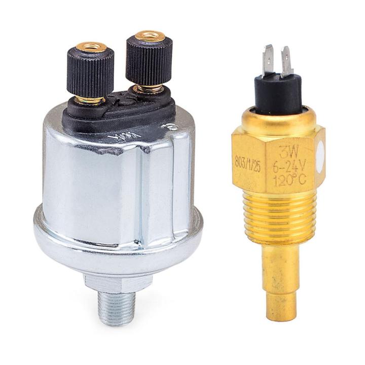 1pcs Vdo 1/2 Npt 21mm Thread Engine Temperature Sensor Water Temperature Sensor & 1pcs Universal Vdo Pressure Sensor 0 to 10 Bars 1/8 Npt Generator Part 10mm