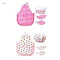 Chefs Apron Set - 4 Pieces Hat & Apron with Accessories - Pretend Play Kitchen Set. 