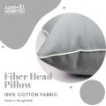 Fiber Head Pillow, Cotton Fabric, Ash (18"x26"), 1 Pcs.