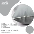 Fiber Head Pillow, Cotton Fabric, Ash Color (18"x24"), 1 Pcs.