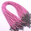 New 5pcs 2mm Leather Cord Wax Rope Chain Necklace Extender Chain Lobster Clasp DIY Jewelry Accessories. 