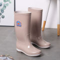 Four Seasons Rain Boots Women Long and Mid-Calf Length Rain Boots Non-Slip plus Velvet Detachable Warm Waterproof Fashion Ladies Rubber Shoes Rain Shoes Winter.