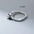 Nalan S925 Sterling Silver French Light Luxury Twist Six Prongs Single Diamond Ring Fashion Commuter Jewelry Ring R01866. 