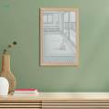 Modern Artwork Rectangle Wood Frame Night Light 21cmx31cm.