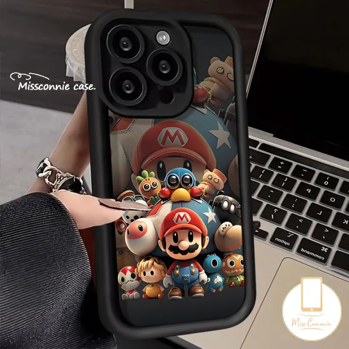 Art%20Painting%20Cartoon%20Colored%20Graffiti%20Mario%20Case%20Compatible%20for%20IPhone%208%207Plus%20XR%2012%2014%2011%2013%2015%20Pro%20Max%208%206%207%2015%206S%20Plus%20X%20XS%20Max%20SE%202020%20Couple%20Angel%20Eyes%20Soft%20Case%20-%20Image%203