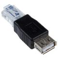 Female USB A to Male Ethernet RJ45 Plug Adapter New.