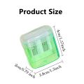 Pencil Sharpener Student Stationery with Container Colorful Double Hole Plastic Transparent Pencil Sharpener for Children.