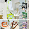 Ladies Bag Transparent Bag Jelly Bag Fashion PVC Bag Chain Bag Messenger Bag Satchel Crossbody.